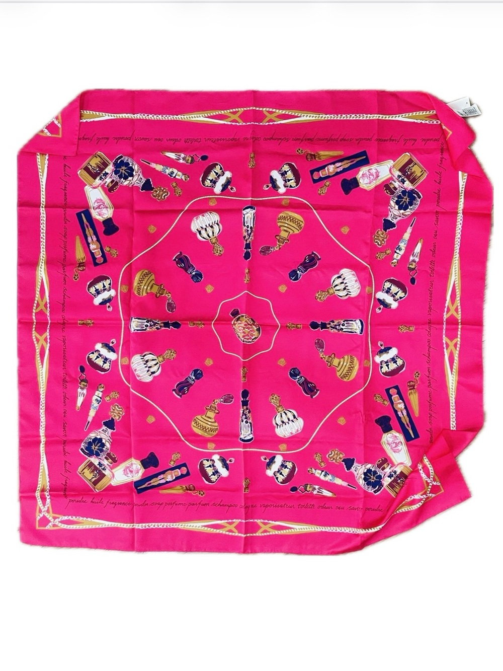 H&M Bright Pink Perfume Bottle Print Scarf